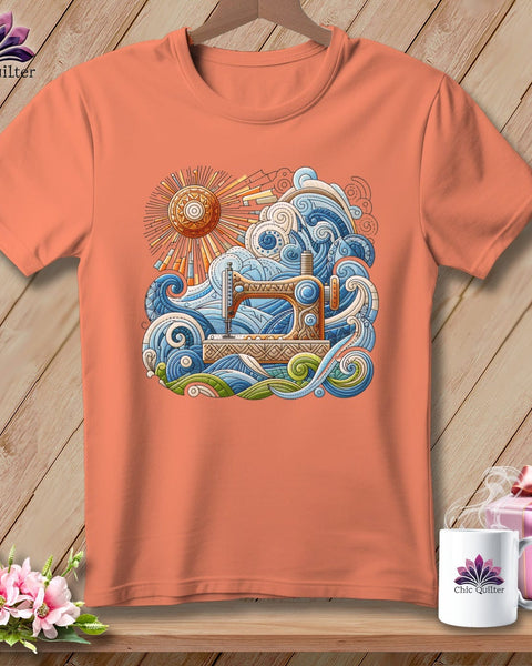 MyDesigns Physical Item S / Heather Sunset Breezy Quilting ~ Relaxed Fit Tee