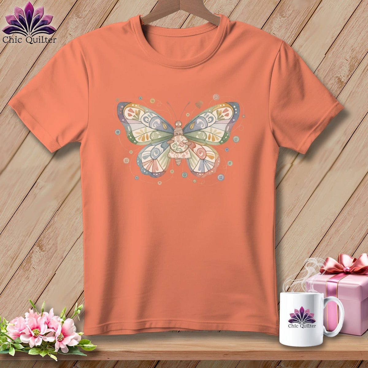 MyDesigns Physical Item S / Heather Sunset Butterfly Whispers ~ Relaxed Fit Tee