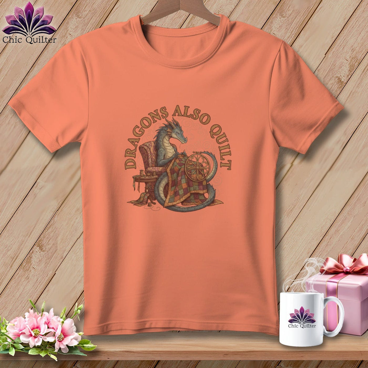 MyDesigns Physical Item S / Heather Sunset Dragon's Also Quilt ~ Relaxed Fit Tee