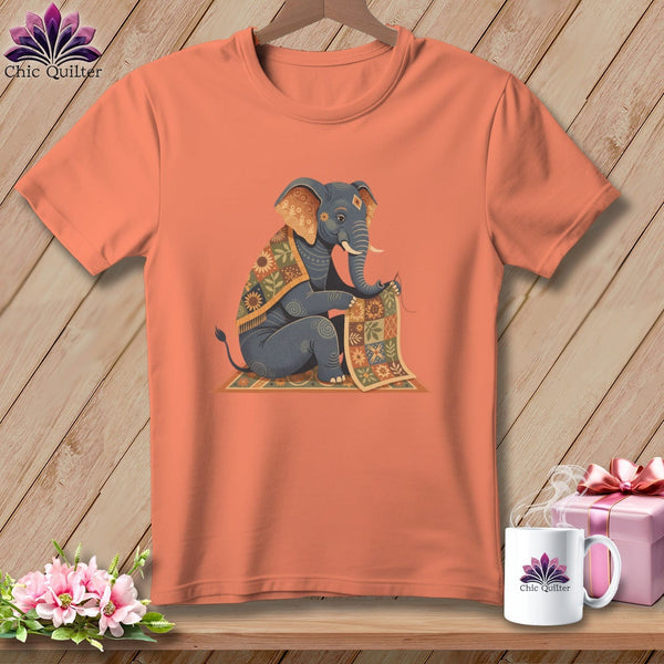 MyDesigns Physical Item S / Heather Sunset Elephant Emperor Stitcher ~ Relaxed Fit Tee
