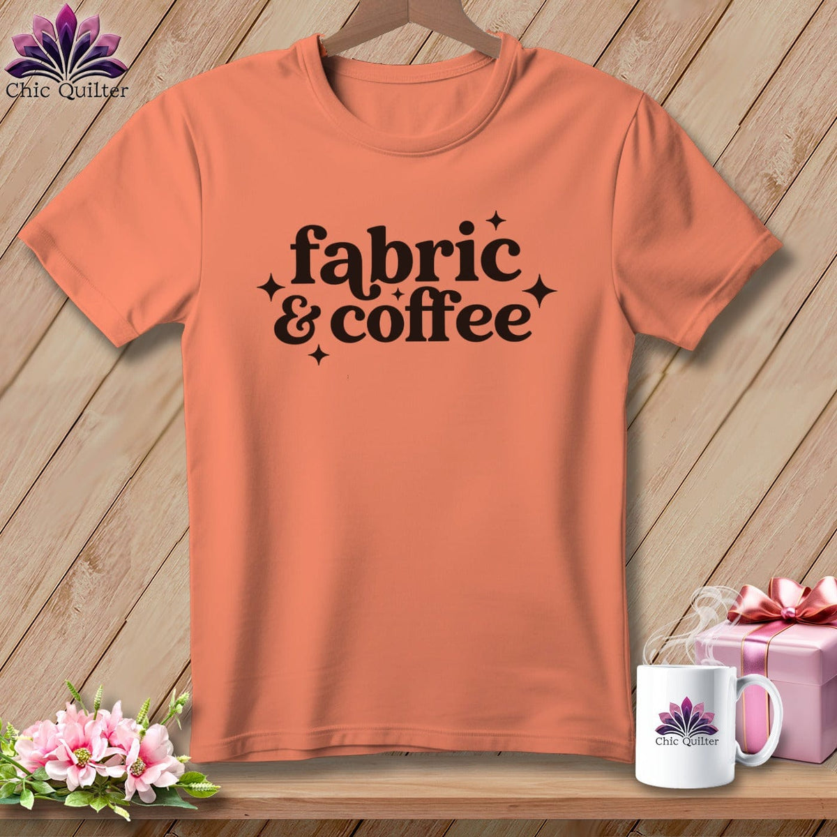 MyDesigns Physical Item S / Heather Sunset Fabric & Coffee ~ Relaxed Fit Tee