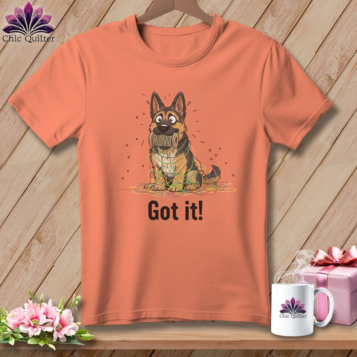 MyDesigns Physical Item S / Heather Sunset German Shepherd Helper ~ Relaxed Fit Tee