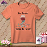 MyDesigns Physical Item S / Heather Sunset Her Seams Center to Drink. ~ Relaxed Fit Tee