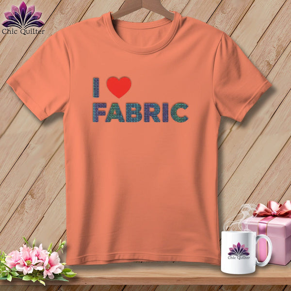 MyDesigns Physical Item S / Heather Sunset I ❤️ Fabric ~ Relaxed Fit Tee