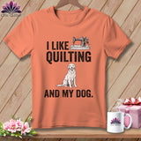 MyDesigns Physical Item S / Heather Sunset I Like Quilting and My Golden ~ Relaxed Fit Tee