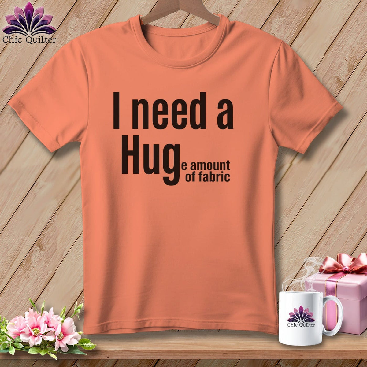 MyDesigns Physical Item S / Heather Sunset I Need a Hug(e Amount of Fabric) ~ Relaxed Fit Tee