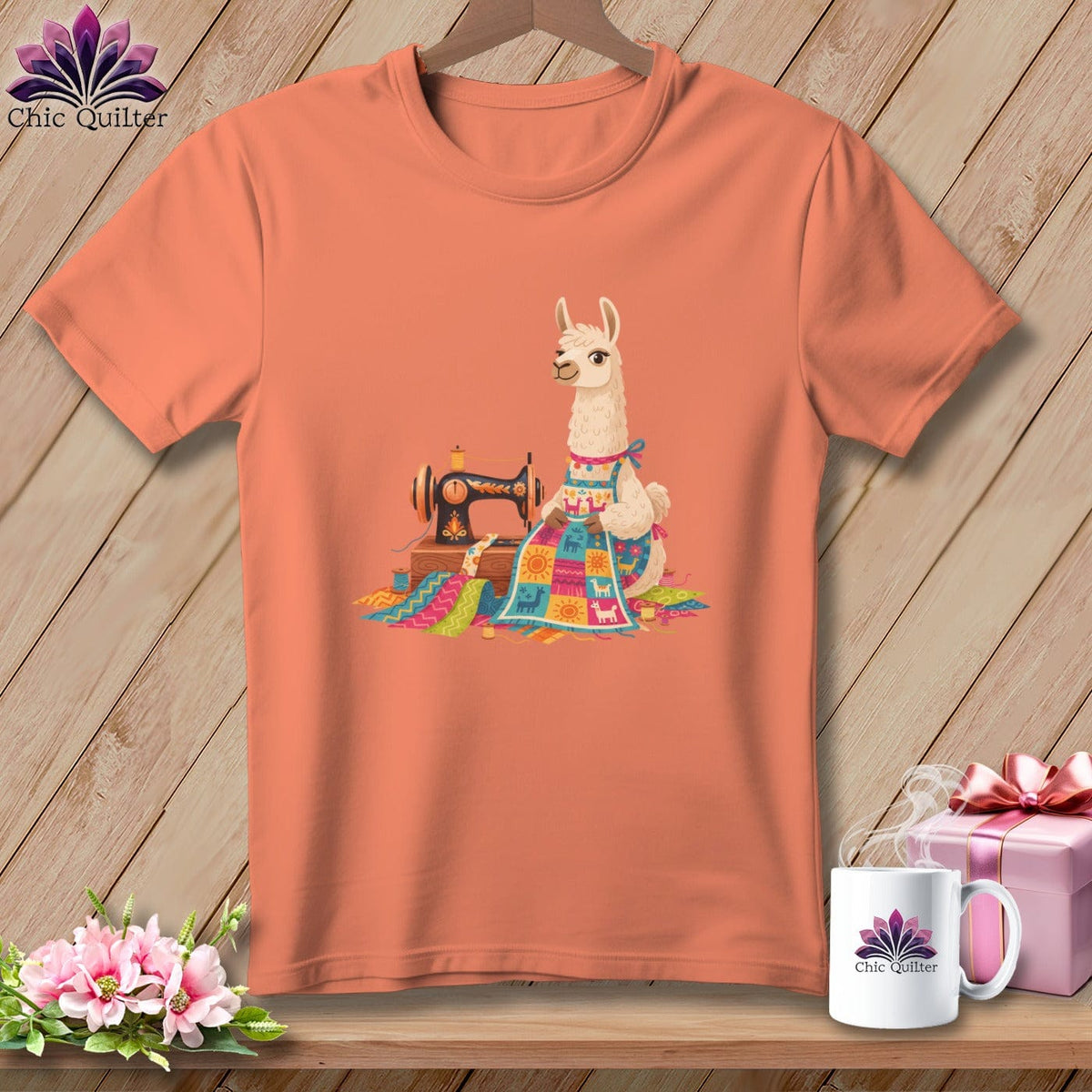 MyDesigns Physical Item S / Heather Sunset LaMama is Stitching - Back Off! ~ Relaxed Fit Tee