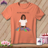 MyDesigns Physical Item S / Heather Sunset Mich Sew - Resting Stitch Face ~ Relaxed Fit Tee