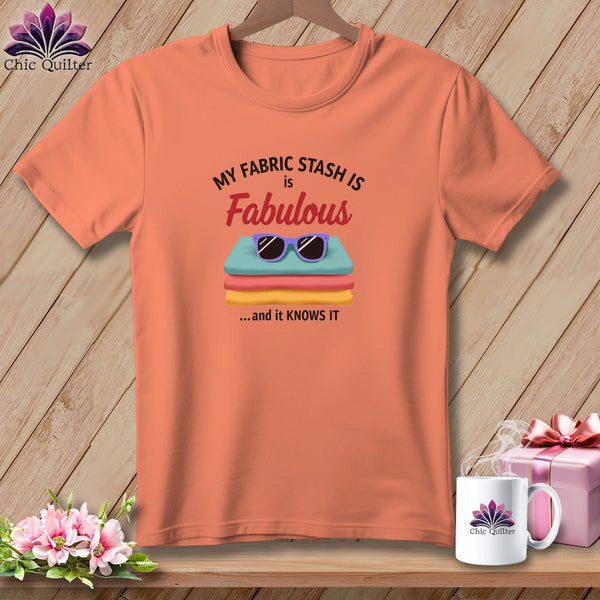 MyDesigns Physical Item S / Heather Sunset My Fabric Stash is Fabulous ~ Relaxed Fit Tee