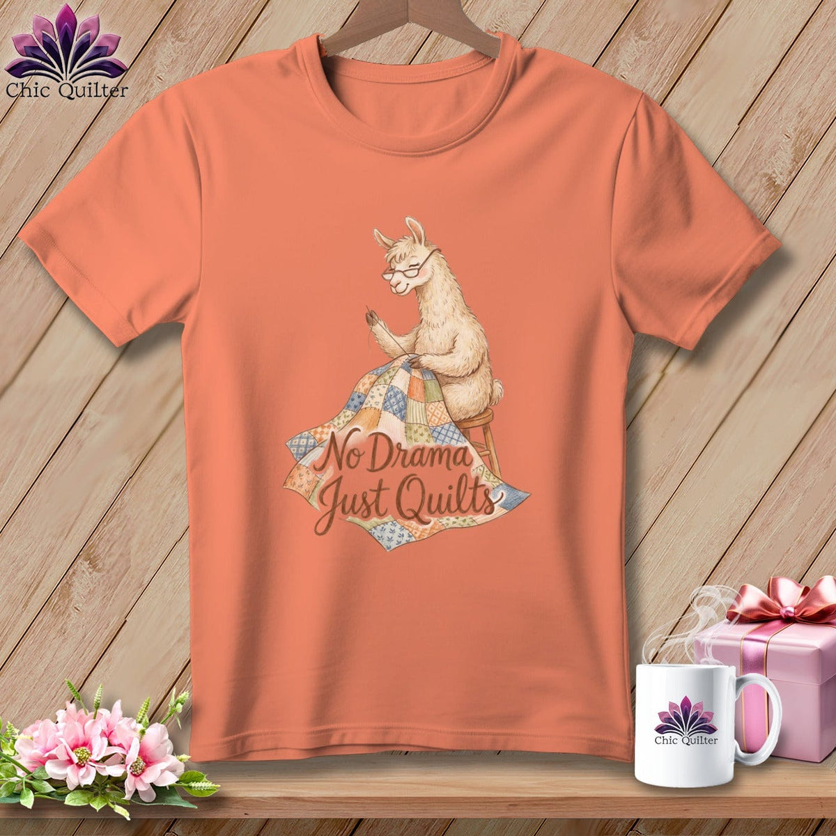 MyDesigns Physical Item S / Heather Sunset No Drama Llama ~ Relaxed Fit Tee