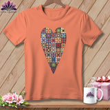 MyDesigns Physical Item S / Heather Sunset Patchwork Heart ~ Relaxed Fit Tee