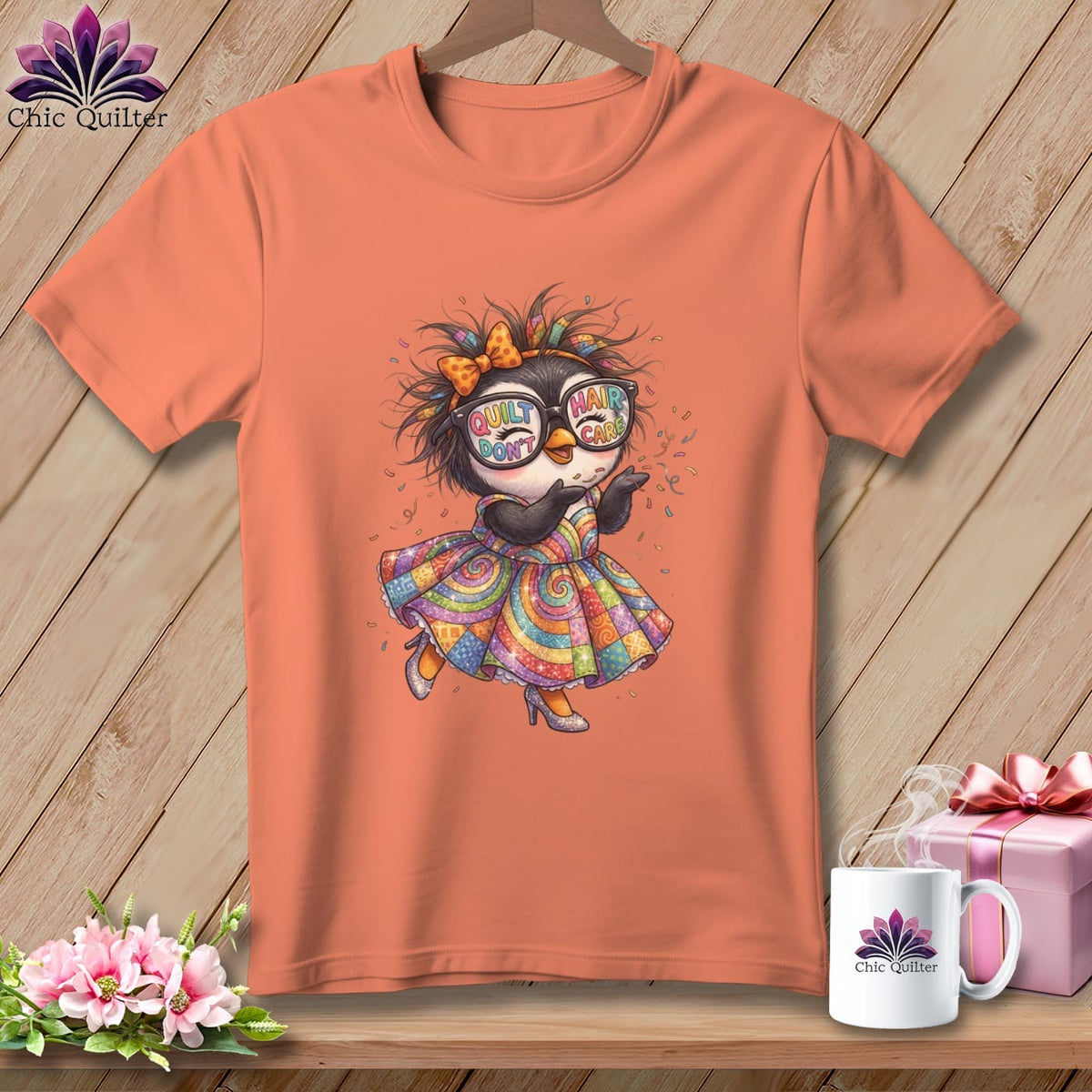 MyDesigns Physical Item S / Heather Sunset Penny's Patchwork Runway ~ Relaxed Fit Tee