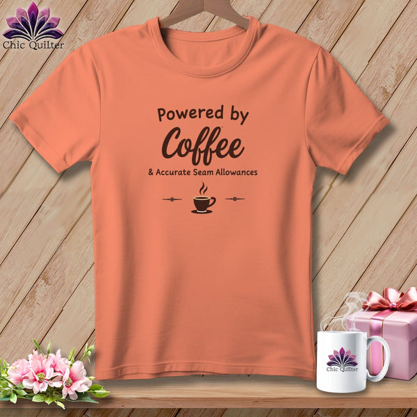 MyDesigns Physical Item S / Heather Sunset Powered by Coffee ~ Relaxed Fit Tee