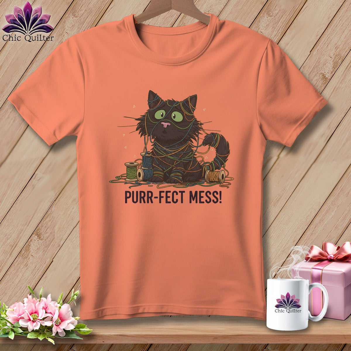 MyDesigns Physical Item S / Heather Sunset Purr ~ fect Mess! ~ Relaxed Fit Tee