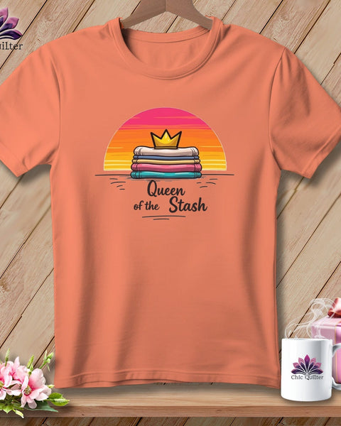 MyDesigns Physical Item S / Heather Sunset Queen of the Stash ~ Relaxed Fit Tee