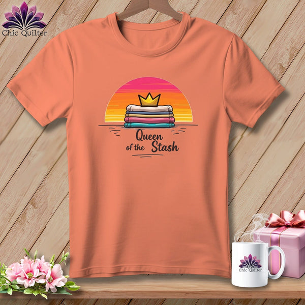 MyDesigns Physical Item S / Heather Sunset Queen of the Stash ~ Relaxed Fit Tee