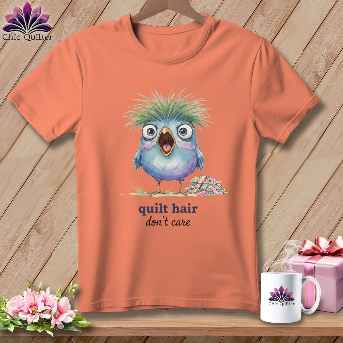 MyDesigns Physical Item S / Heather Sunset Quilt Hair Don’t Care ~ Frizzle Mae ~ Relaxed Fit Tee