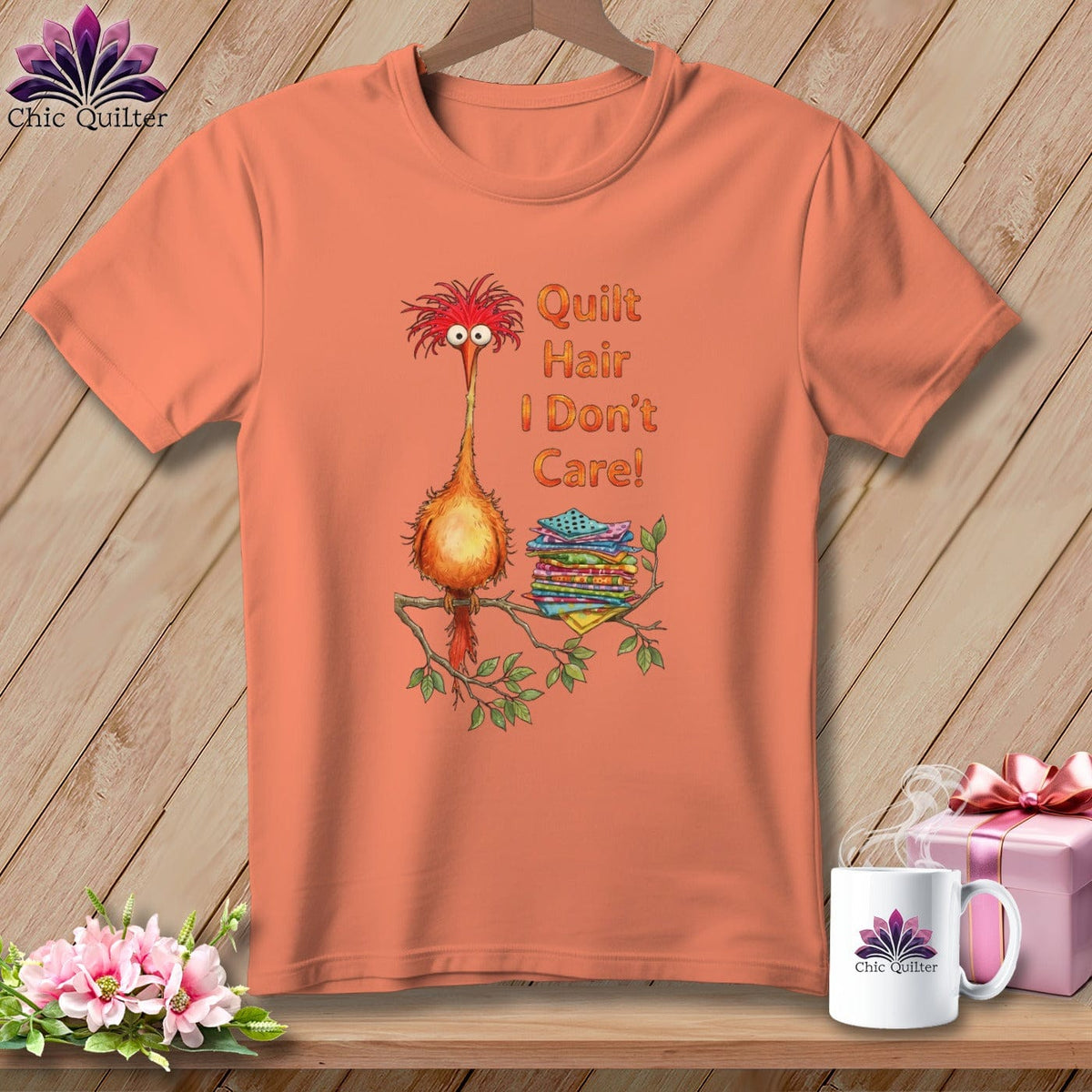 MyDesigns Physical Item S / Heather Sunset Quilt Hair Don’t Care ~ Noodle Beakman ~ Relaxed Fit Tee