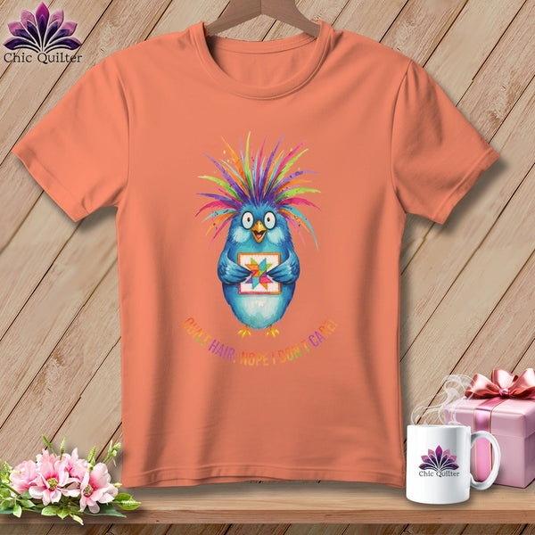 MyDesigns Physical Item S / Heather Sunset Quilt Hair Don’t Care ~ Ruckus Jay ~ Relaxed Fit Tee