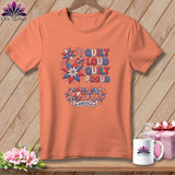 MyDesigns Physical Item S / Heather Sunset Quilt Loud Quilt Proud 250 America Patriotic Quilter ~ Relaxed Fit Tee