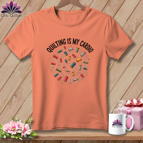 MyDesigns Physical Item S / Heather Sunset Quilting is My Cardio ~ Relaxed Fit Tee