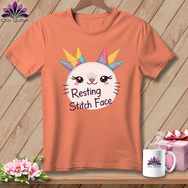 MyDesigns Physical Item S / Heather Sunset Quirky Impact - Resting Stitch Face ~ Relaxed Fit Tee