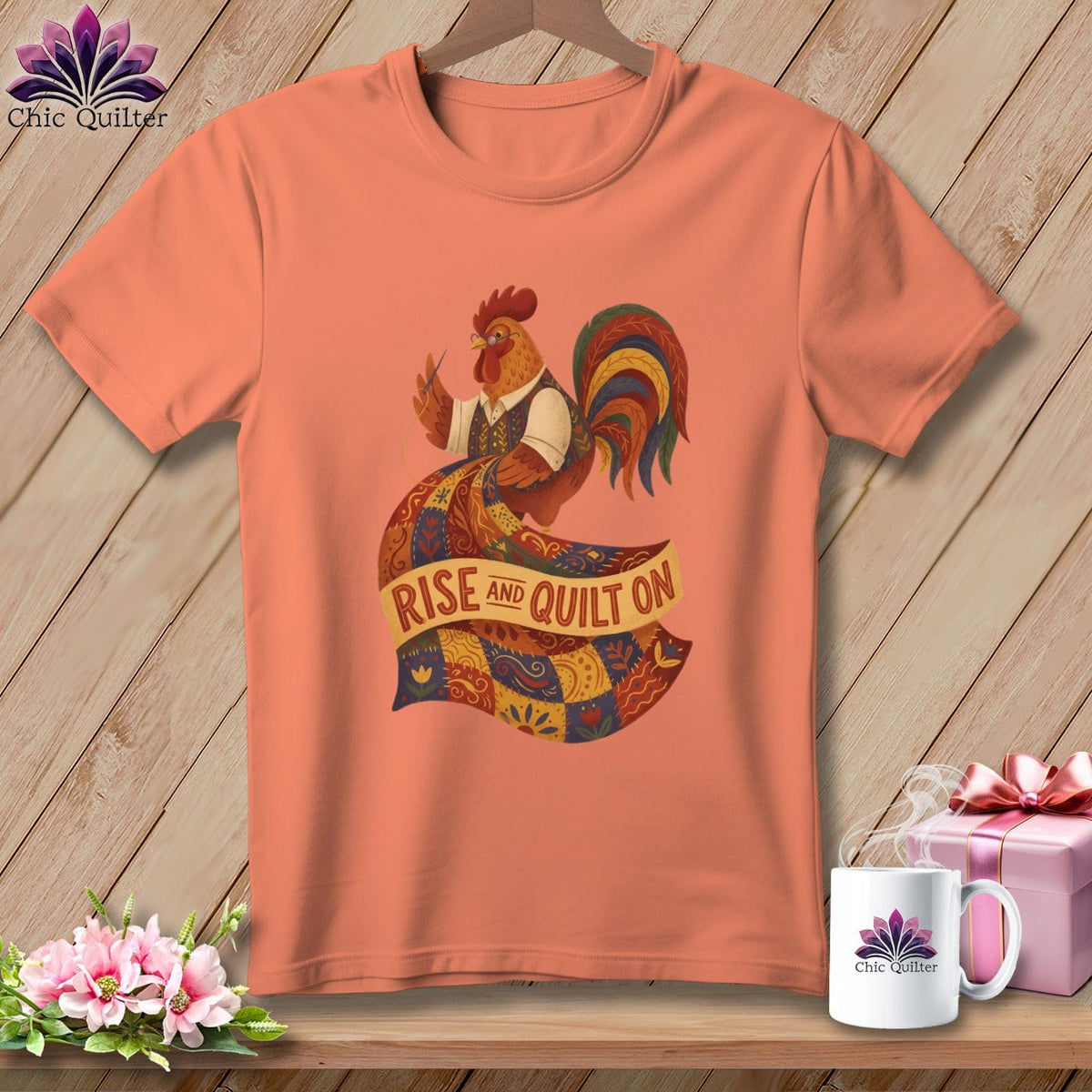 MyDesigns Physical Item S / Heather Sunset Rise & Quilt On ~ Relaxed Fit Tee