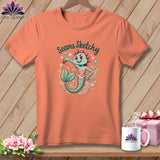 MyDesigns Physical Item S / Heather Sunset Seams Sketchy Mermaid ~ Relaxed Fit Tee