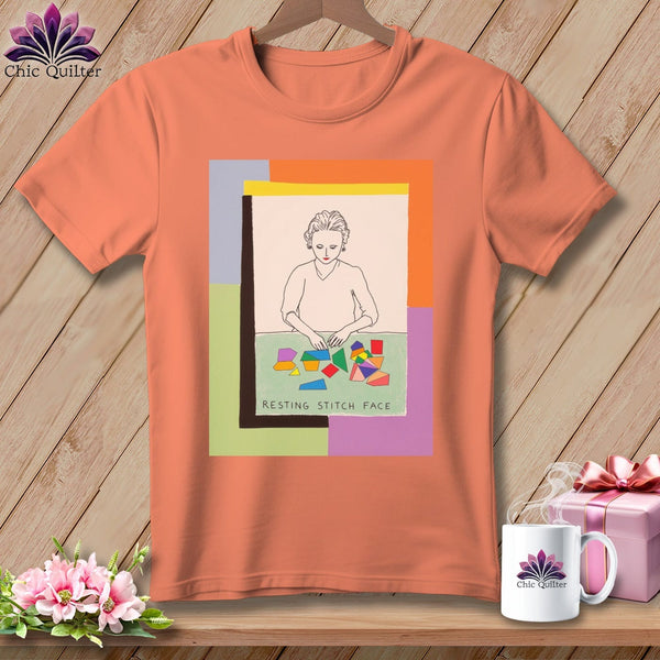 MyDesigns Physical Item S / Heather Sunset Sew-Nia Delaunay - Resting Stitch Face ~ Relaxed Fit Tee