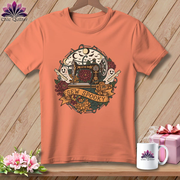 MyDesigns Physical Item S / Heather Sunset Sew Spooky ~ Gold Machine ~ Relaxed Fit Tee