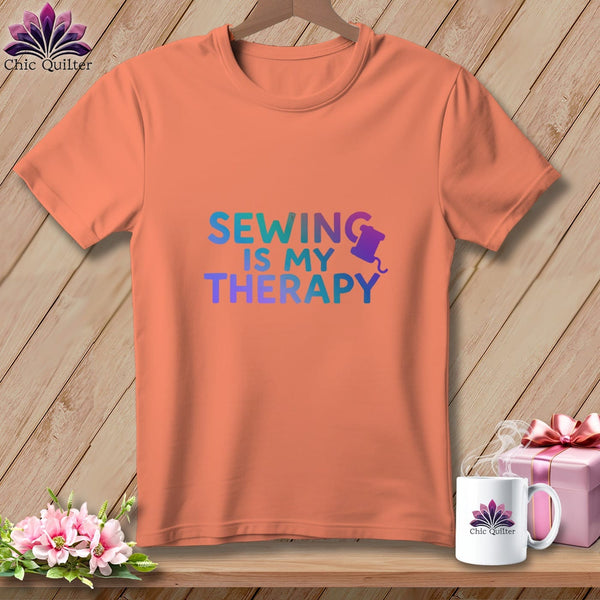 MyDesigns Physical Item S / Heather Sunset Sewing is My Therapy ~ Relaxed Fit Tee