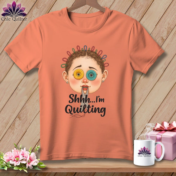 MyDesigns Physical Item S / Heather Sunset Shhh Im Quilting ~ Relaxed Fit Tee