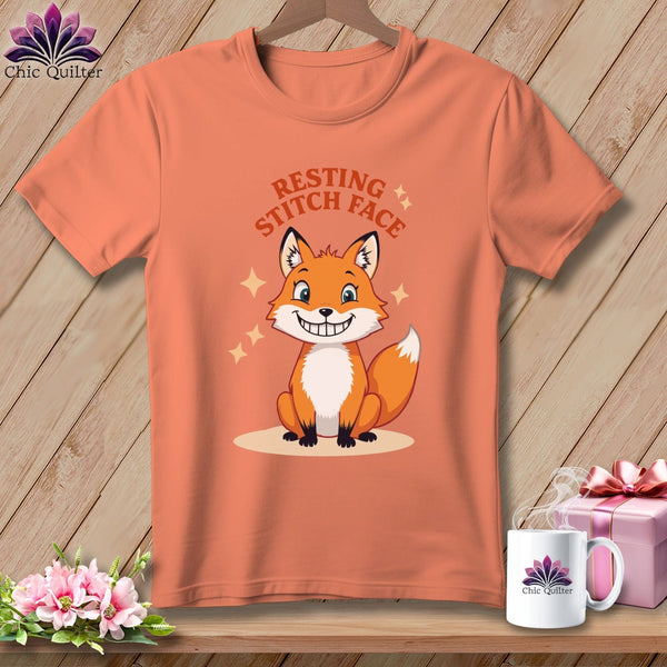 MyDesigns Physical Item S / Heather Sunset Silly Fox - Resting Stitch Face ~ Relaxed Fit Tee