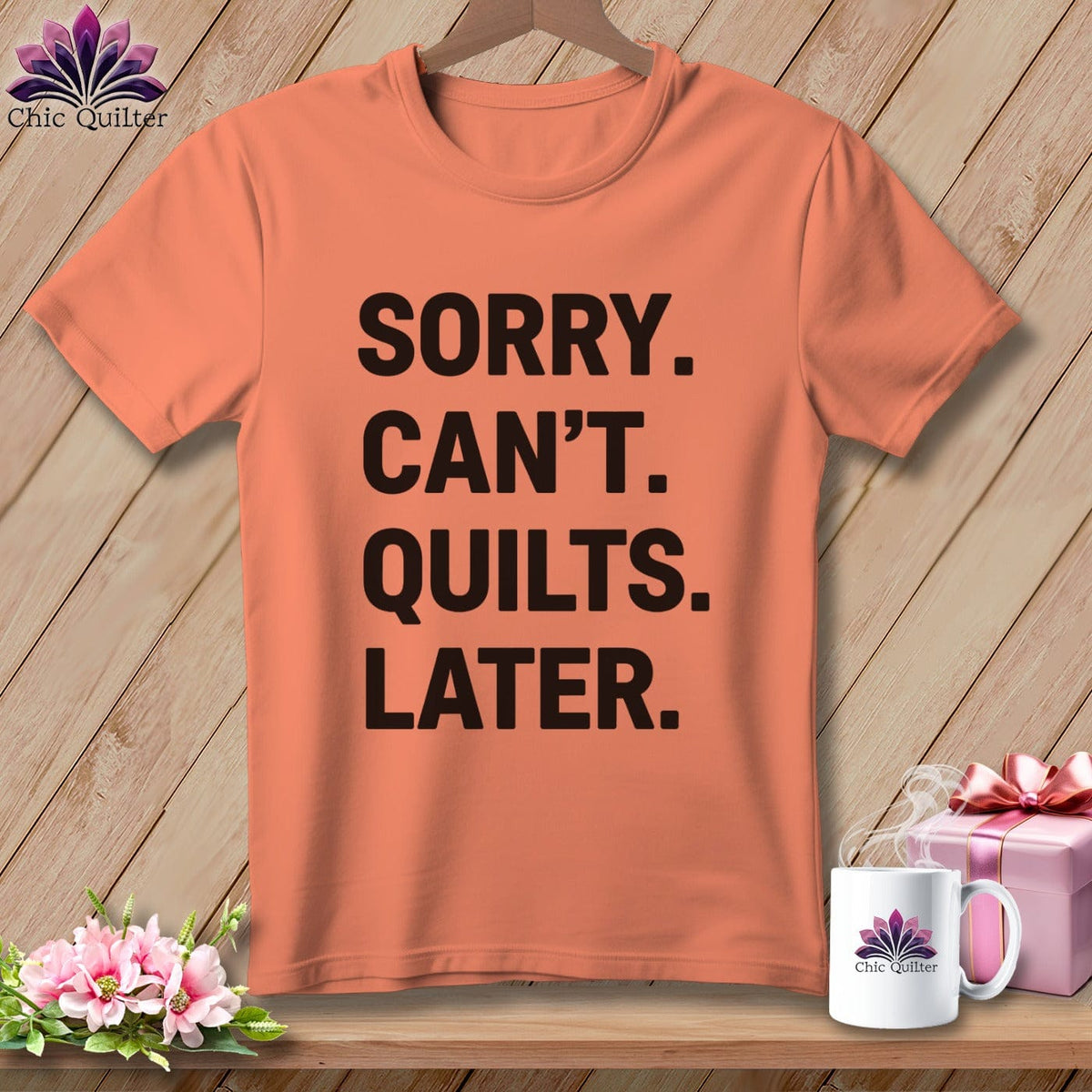 MyDesigns Physical Item S / Heather Sunset Sorry. Can’t. Quilts. Later. ~ Relaxed Fit Tee