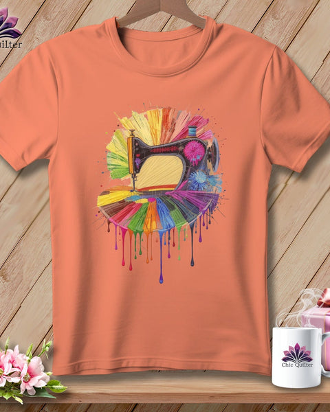MyDesigns Physical Item S / Heather Sunset Splahsed Stitches ~ Relaxed Fit Tee