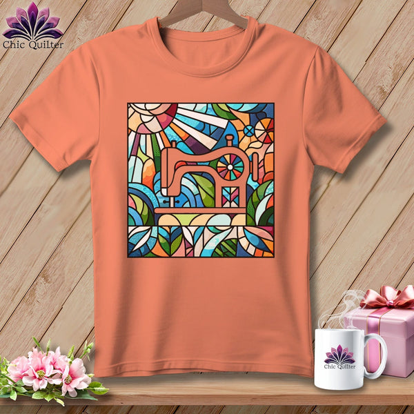 MyDesigns Physical Item S / Heather Sunset Stained Glass Stitches ~ Relaxed Fit Tee