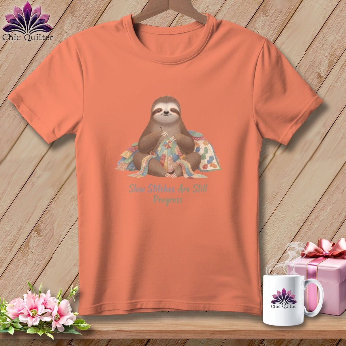 MyDesigns Physical Item S / Heather Sunset Stitch Sloth Vibes ~ Relaxed Fit Tee
