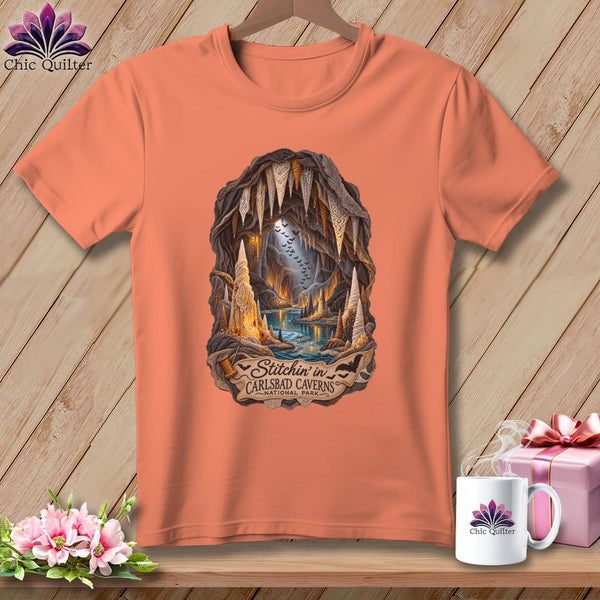 MyDesigns Physical Item S / Heather Sunset Stitchin' in Carlsbad Canyon National Park ~ Relaxed Fit Tee