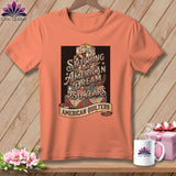 MyDesigns Physical Item S / Heather Sunset Stitching the American Dream for 250 Years Quilter ~ Relaxed Fit Tee