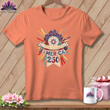 MyDesigns Physical Item S / Heather Sunset Stitching The Celebration America 250 Quilter ~ Relaxed Fit Tee