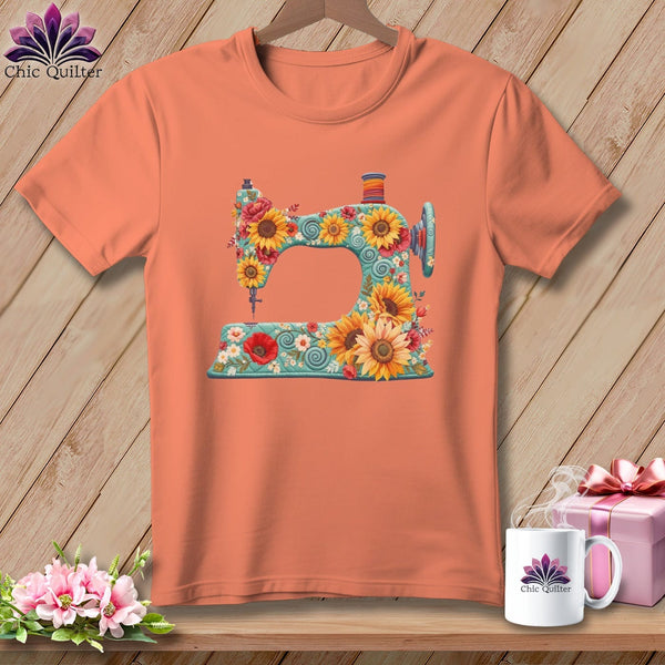 MyDesigns Physical Item S / Heather Sunset Sunflower Sew Dayz ~ Relaxed Fit Tee
