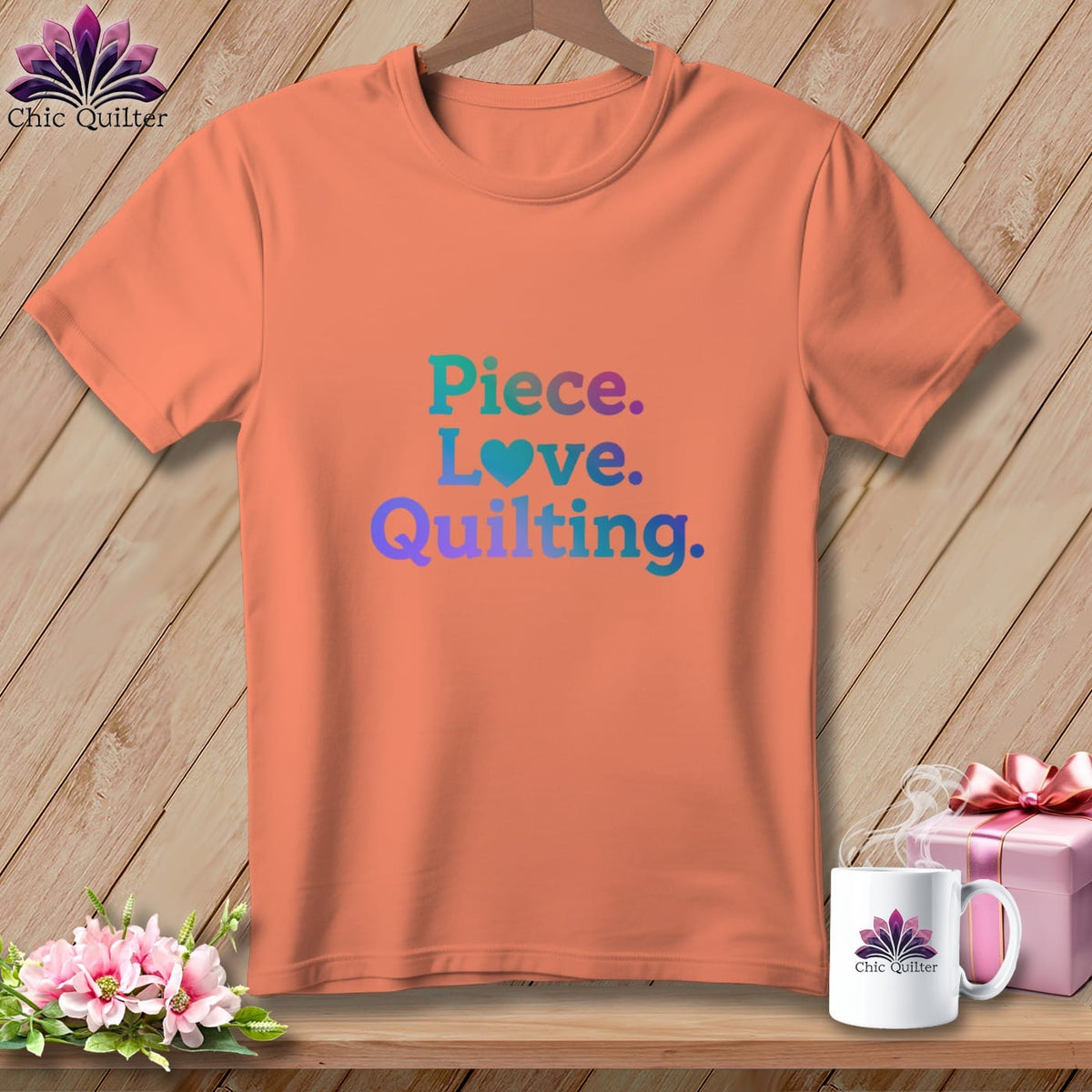 MyDesigns Physical Item S / Heather Sunset The Quilter's Heart ~ Relaxed Fit Tee