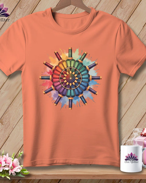 MyDesigns Physical Item S / Heather Sunset Thread Mandala ~ Relaxed Fit Tee