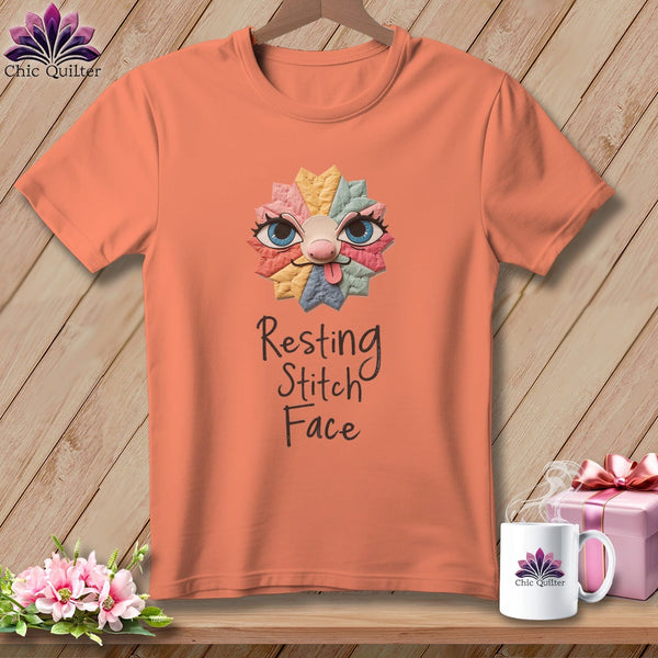 MyDesigns Physical Item S / Heather Sunset Tongue - Resting Stitch Face ~ Relaxed Fit Tee