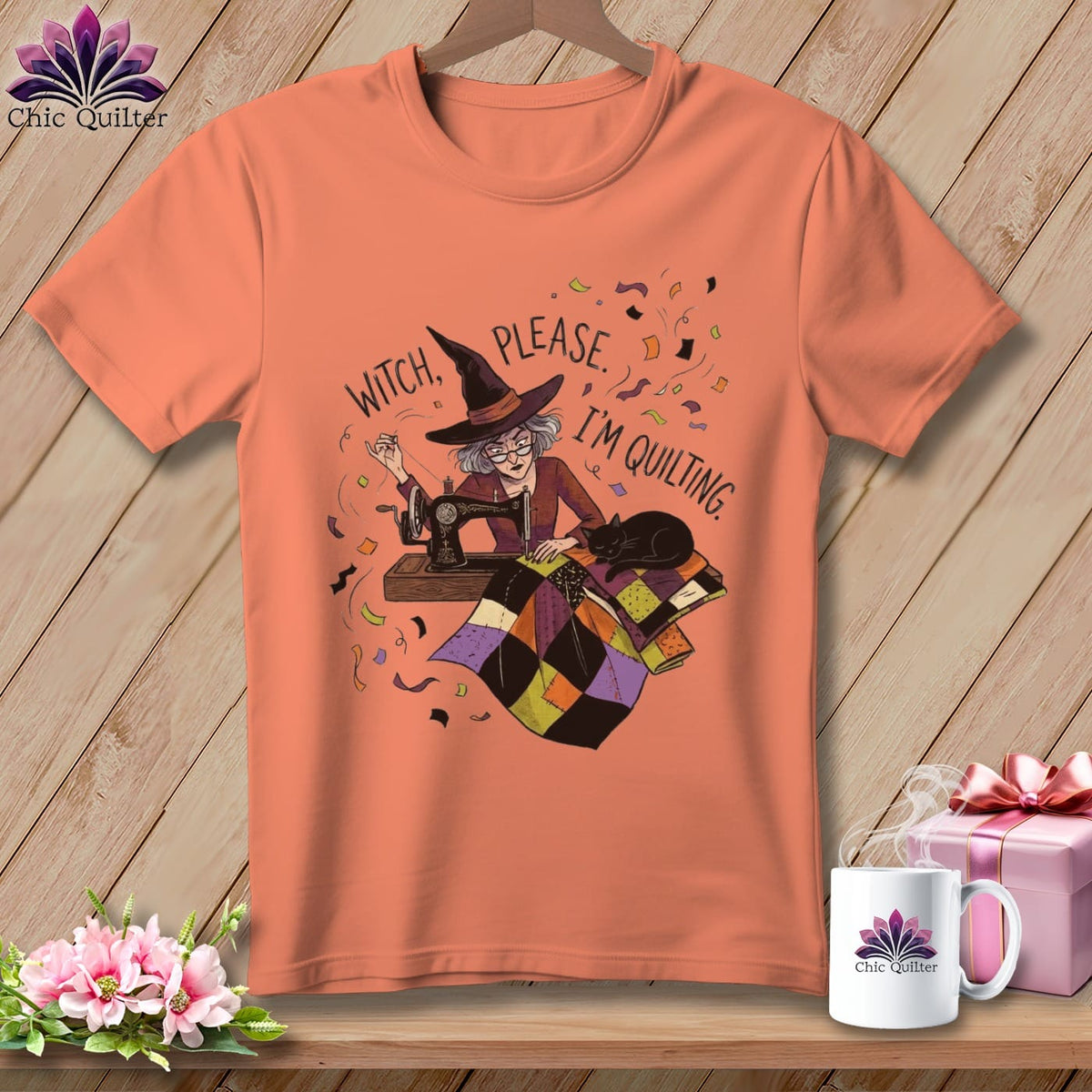 MyDesigns Physical Item S / Heather Sunset WITCH, PLEASE. I'M QUILTING. ~ Relaxed Fit Tee