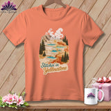 MyDesigns Physical Item S / Heather Sunset Yellowstone National Park ~ Hot Springs Pools, Stitchin in ~ Relaxed Fit Tee