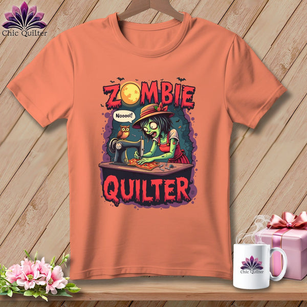 MyDesigns Physical Item S / Heather Sunset Zombie Quilter ~ Relaxed Fit Tee