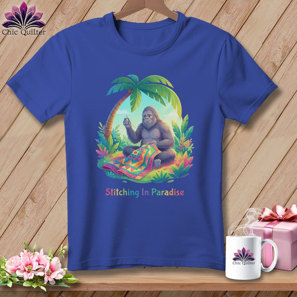 MyDesigns Physical Item S / Heather True Royal Big Stitching in Paradise ~ Relaxed Fit Tee