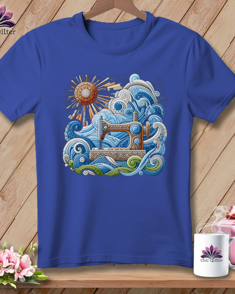 MyDesigns Physical Item S / Heather True Royal Breezy Quilting ~ Relaxed Fit Tee