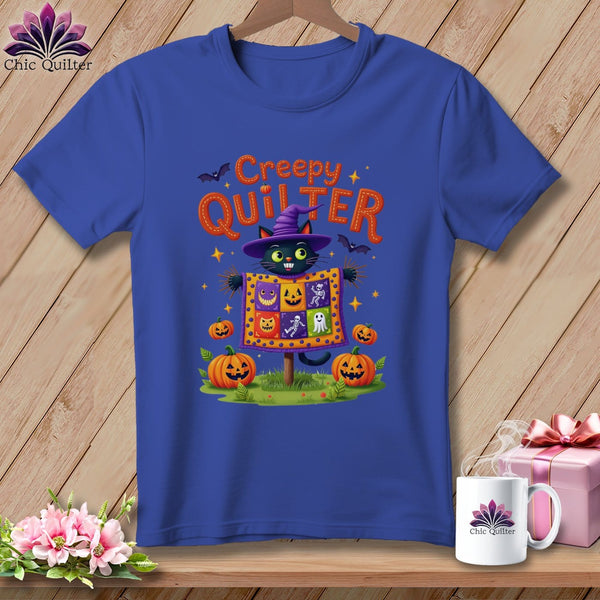 MyDesigns Physical Item S / Heather True Royal CREEPY QUILTER ~ Relaxed Fit Tee